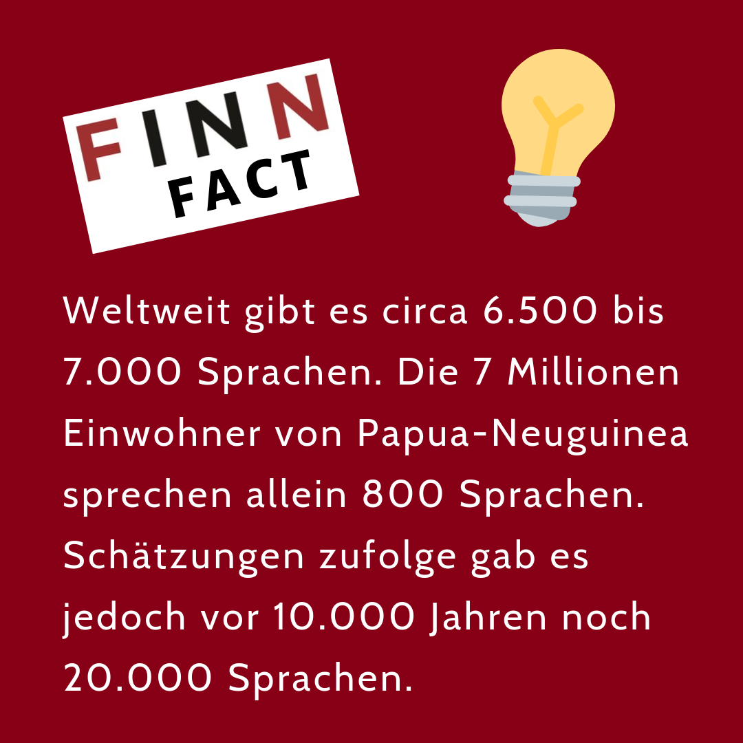 Eine rote Glühbirne mit der Aufschrift „Finn Fact“.